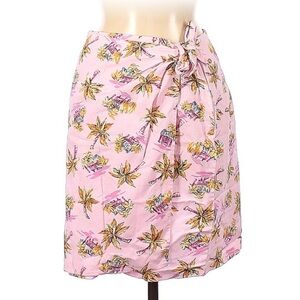 Vintage Y2K 90s Tropical Palm Tree Beach Swimsuit Coverup Wrap Mini Skirt